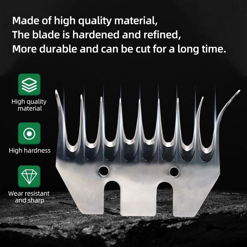 Sheep Shears Blades 9-Tooth Wool Shearing Comb and Cutter Blade