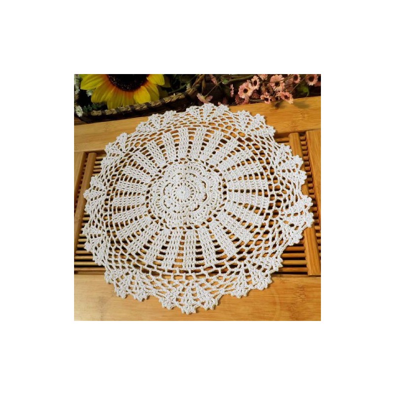 kilofly Crochet Cotton Lace Table Placemats Doilies Value Pack, 4pc,