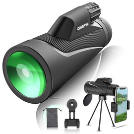 DDKJ Monocular Binoculars HD 12 x 50, Mini Telescope Monocular Scope with Night Vision, Mobile Phone Holder & Tripod, Monocular Mobile Phone for Bird Watching, Hunting, Concert, Sightseeing