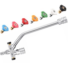 Ofloton Foam Cannon Dual Connector Accessory, Pressure Washer Double Tip Attachment for Soap Cannon, 7 Pressure Washer Sprayer Nozzles, 1/4" Quick Connect, 4200 PSI