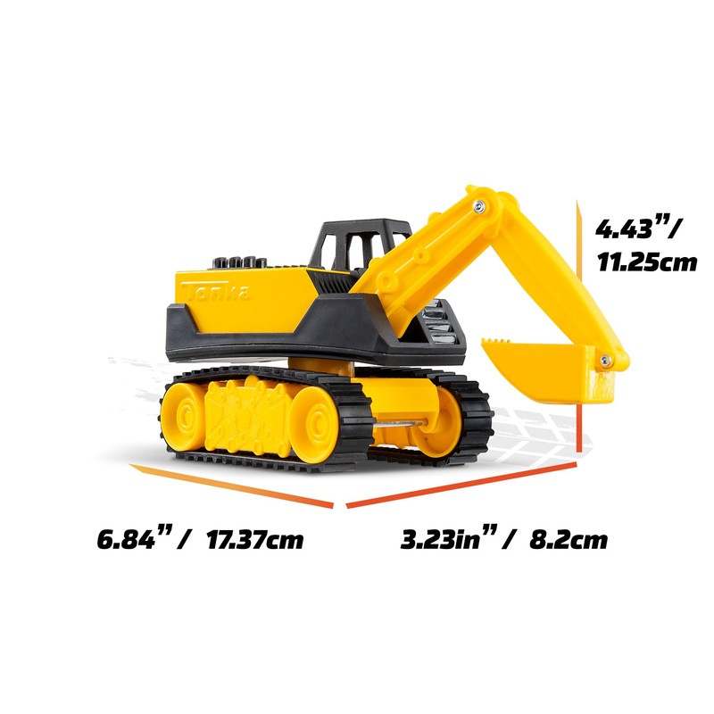 Basic Fun Tonka Mini Steel Classics Excavator - Steel Construction,