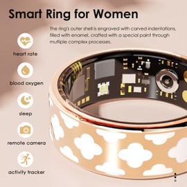 findtime Smart Ring Smart Rings for Women Smart Ring Android Fitness Ring Sleep Tracker Heart Rate SpO2 Calorie Distance Measurement Pedometer Rose Gold
