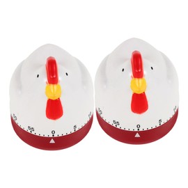 SUPVOX 2pcs Cute Chicken Kitchen Timer Mechanical Wind Up Countdown Reminder for Cooking Baking Steaming Adorable Design No Charging Required Accurate Management Tool
