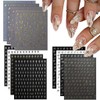 12 Sheets Nail Art Stickers Star Nail Decals 3D Self-Adhesive