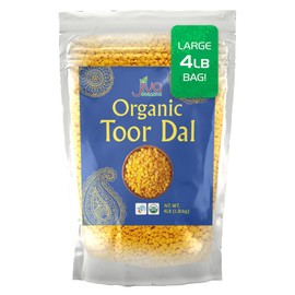 Jiva Organic Toor Dal Kori, Unoily, Madhi 4 Pound Bag - Indian Split Pigeon Peas - Non-GMO, Vegan
