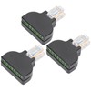 3 Sets RJ45 Male to 8 Pin Screw Terminal Connector