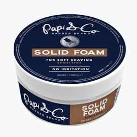 Papi & Co. Head & Beard Soft Shaving Solid Foam – Lightly Scented Shaving Foam – Travel Size, No Mess, Easy to Use – Smooth, Comfortable Shave – Classic Grooming Essential for a Clean, Fresh Look