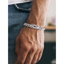 Richsteel Stainless Steel Infinity Knot Bracelet for Husband – Durable 8.3 Inch Cuban Chain, Symbol of Eternal Love & Support