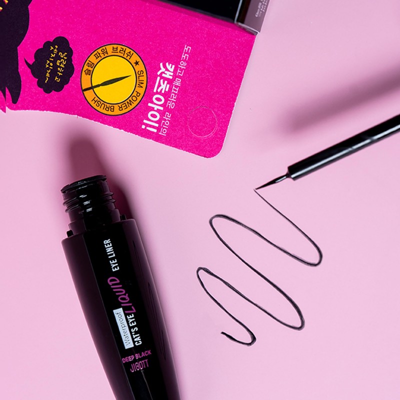 Jigott - Cat’s Eye Waterproof Liquid Eyeliner (Deep Black), 0.31