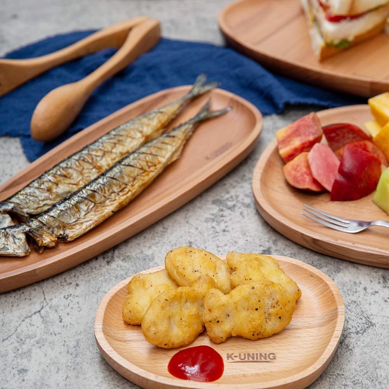 K-UNING Tray, Wooden Plate, Sushi Plate, Japanese Simple, Wooden Plate,