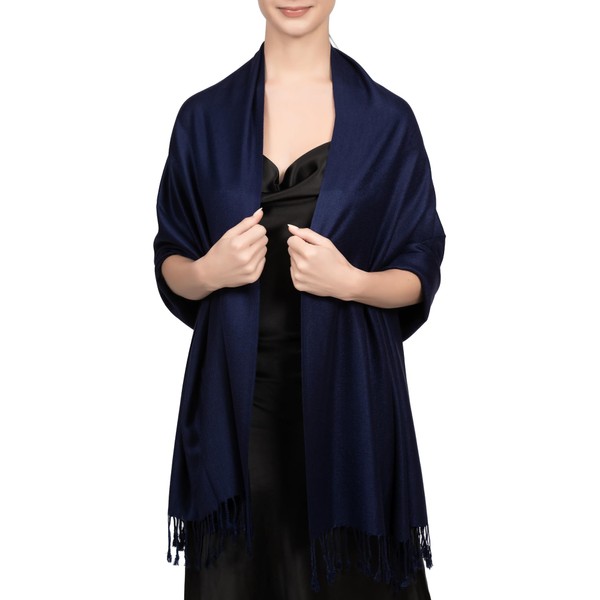 Achillea Large Soft Silky Pashmina Shawl Wrap Scarf in Solid