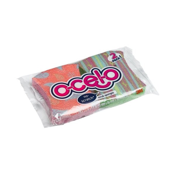 O-Cel-O(Tm) Scrub Sponge, Assorted Colors, Pack of 2