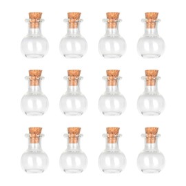 Magic Season Tiny Decorative Glass Bottles 12 Pcs (Tiny Flat-Bottomed Potion Bottles)