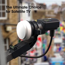 SLx LNB 1 Quad Output, Built-in Signal Finder, LNB for Satellite Dish Freesat/Satellite Recievers, KU Band, Universal LNB for Sky HD, Sky HD+, Freesat HD, 25MHz PLL Crystal Technology