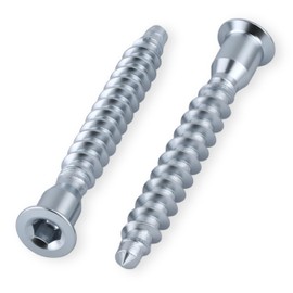 HEXATON Confirmat Screws 5 x 30 mm - Countersunk Hex Socket - Pack of 50 - Full Thread - Galvanised Steel - Furniture Screws