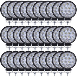 LED Light Bar MUVKQC 4.5" Round Work Light 42W 10000lm 12V 24V Spot LED Pods Off Road Fog Driving Roof Bar Bumper for Service ATV UTV Pickup Golf Cart,Hunters (30pack)