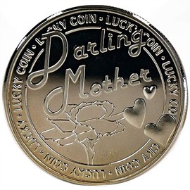 GadgetZone Lucky Coin Good Luck Charm Engraved Best Mother i Love You Special Message Sentimental Token Keepsake Good Fortune Blessing Pendant Novelty Coins Mother's Day Mother Gift