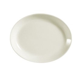CAC China REC-14C Rolled Edge 12-3/4 by 10-1/4-Inch Stoneware Coupe Oval Platter, American White, Box of 12