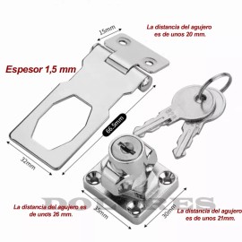 Dolores Cerradura Seguridad Llave Puerta Principal Cajón 2.5 Pulgada