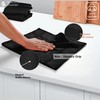 HEIRLOOM COMFORT 5 Pack Black Waffle Weave Kitchen Towels, 16x26