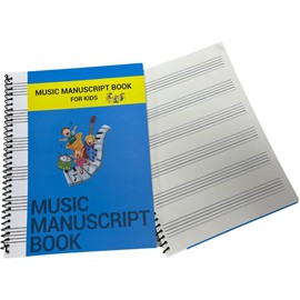 HERR Violin Blank Sheet Music Composition Manuscript Notebook with 100 Pages, Musical Notation Staff Notebook for Kids, 8.5 x 11 Inches Music Spiral Notebook (6 Staves for Kids)