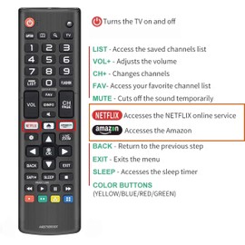 Universal Remote Control AKB75095307 for LG-TV-Remote, Compatible with LG UHD OLED 4K 8K Smart TVs