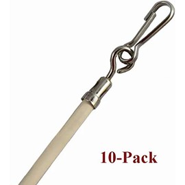 29" Almond Vinyl Coated Steel Drapery BATONS with Stainless Steel Hooks (10-Pack)