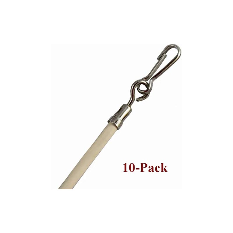 29" Almond Vinyl Coated Steel Drapery BATONS with Stainless Steel