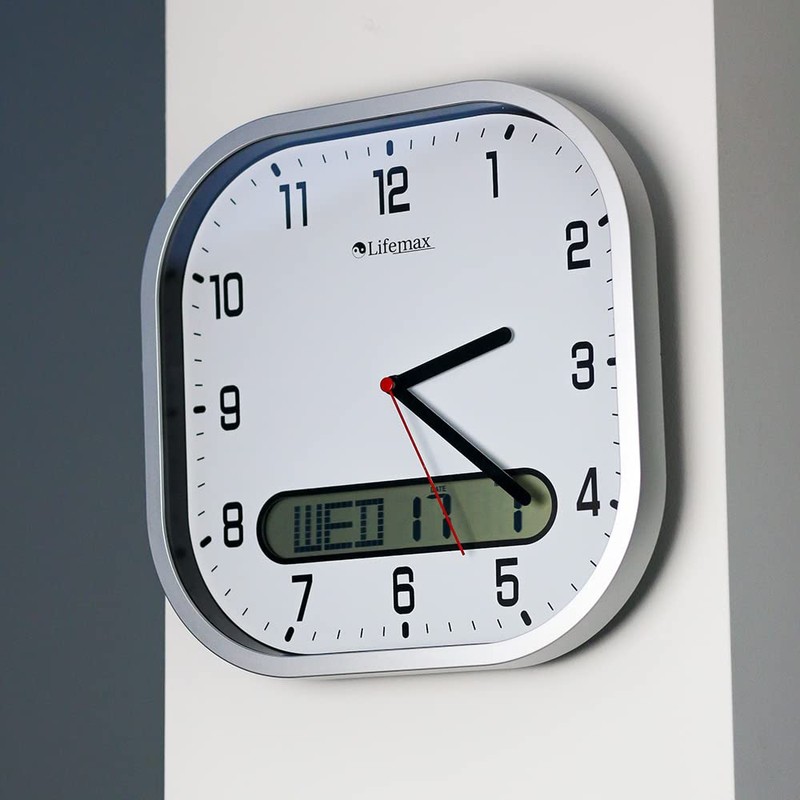 Lifemax Clear Time Day-Date Wall Clock