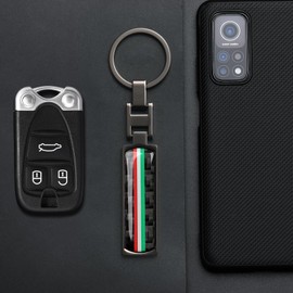 OYDDL Universal Car Logo Cover Metal Carbon Fibre Keyring Emblem Suitable for Alfa Romeo Giulia Stelvio 159 Brera 147 156 Giulietta Accessories