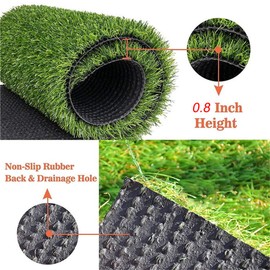 Sigetree Realistic Artificial Grass Turf,Indoor Outdoor Carpet Pet Dog Mat Synthetic Thick Fake Grass Rug for Garden Backyard Balcony Landscape,4FT X 17FT