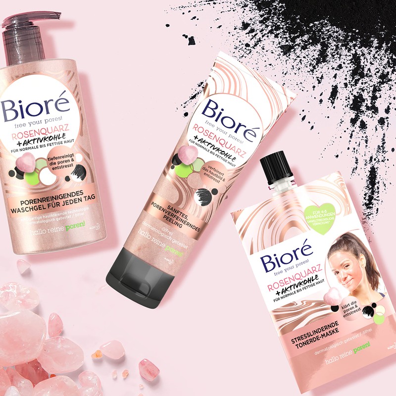 Biore 26421 Rose Quartz + Activated Carbon Clay Face Mask
