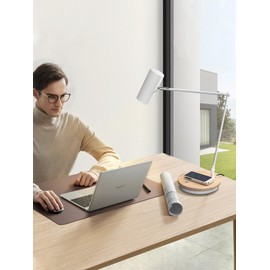 Desk lamp Eye-Caring Table Lamps, 360°Rotation Gooseneck Clip on Lamp Reading Light, Portable Reading Book Light, Clamp Light, Study Desk Lamps for Bedroom and Office Home Lighting (Off White) (White)