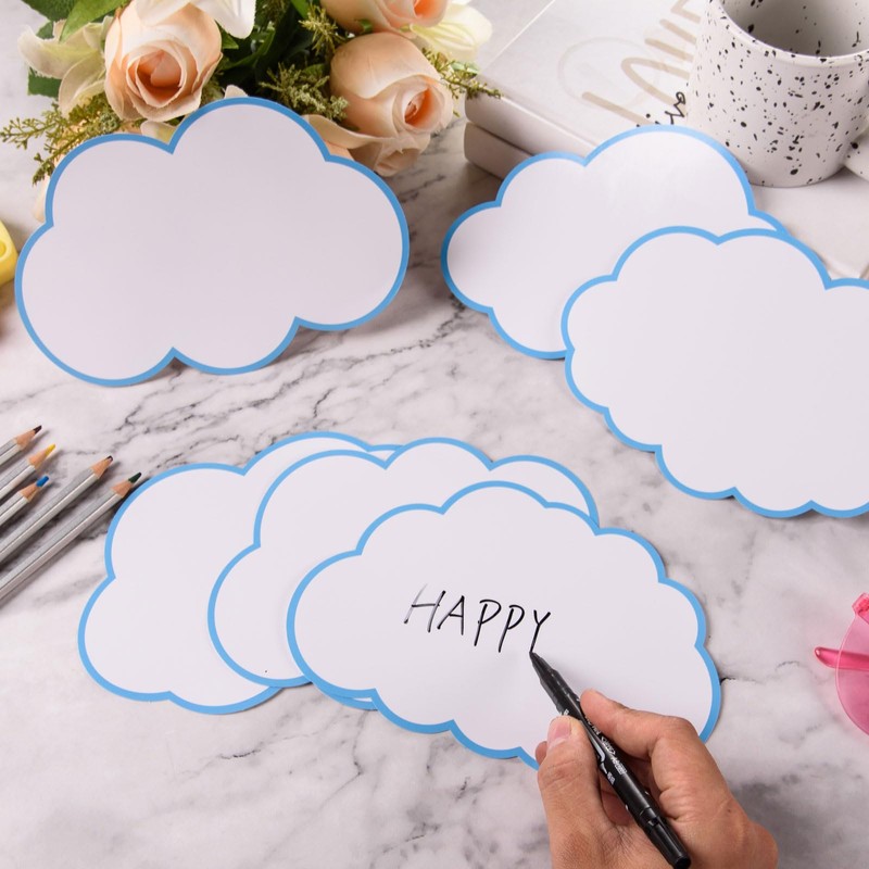 FOBSME 60 Pcs Large Clouds Cutouts 7.48x5.12 Inch Paper Cloud