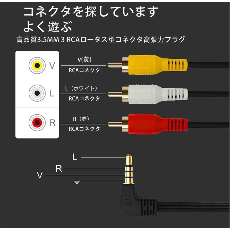 3.5mm to 3 RCA Male Plug to RCA Stereo Audio
