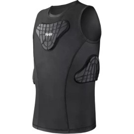 TUOY 야구 축구 농구 라크로스용 TUOY 청소년 패딩 셔츠 가슴 갈비뼈 보호 심장 흉골 압박 [Padded Sleeveless Shirt Grey] TUOY Youth Padded Shirt for Baseball, Soccer, Basketball, Lacrosse with Rib Protection and Sternum Compression [Padded Sleeveless Shirt Grey]