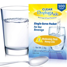 Clear DysphagiAide Thickener, IDDSI Level 3 Single Serve Packets, 100 Count