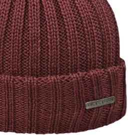 Melegari Como Super Beanie Hat with Double Thickness Skull Cap Pure Merino Wool Extrafine Made in Italy, bordeaux