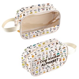 Kosmetiktasche mit Alphabetmotiv, transparent, für Hundebetreuer, Geschenk für Hundeliebhaber, G-Lift, Do-g Walker, Wertschätzung G-ift, Lauflerntasche für Hunde