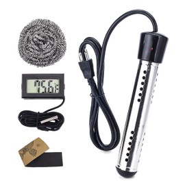 BlueStars 2000W Immersion Water Heater - 304 Stainless Steel Anti-scalding Bucket Electric Heater - Portable Water Heater with Digital LCD Thermometer for Bathtub & Pools