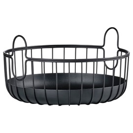 Zone Denmark Inu Small Metal Storage Basket for Kitchen, Bathroom, Children's Room, Home Office, Diameter 22 cm, Height 8 cm, Black