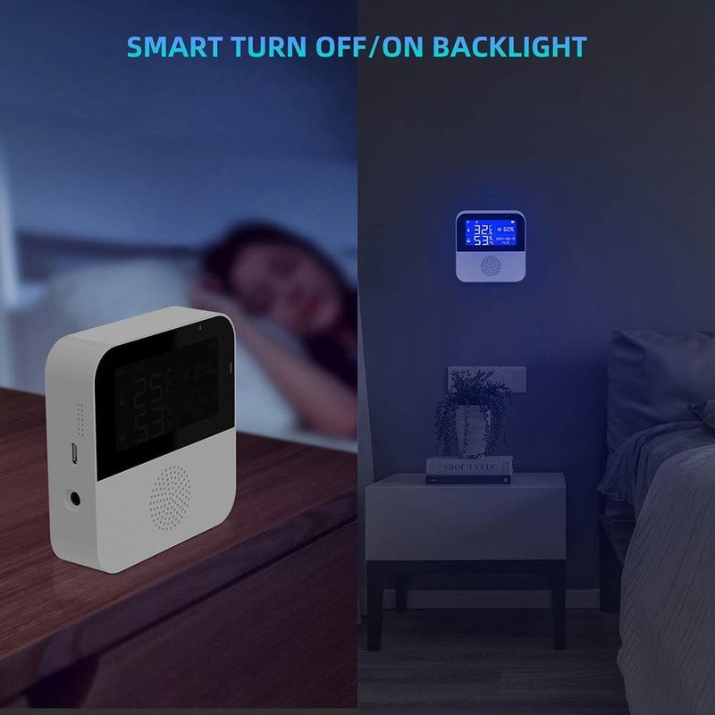 Rensimote 1 Set White ABS Smart WiFi Temperature Humidity Sensor