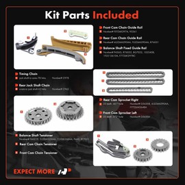 A-Premium 17PCS Engine Timing Chain Kit W/Tensioner & Guide [SOHC, 6Cyl 4.0L] Compatible with Ford, Mercury, Mazda - Explorer 97-10, Explorer Sport Trac, Ranger 01-10, B4000 01-10, Mountaineer 98-10