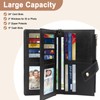 NEWIROVE Large Wallets For Women Rfid Blocking Wallet Pu Leather