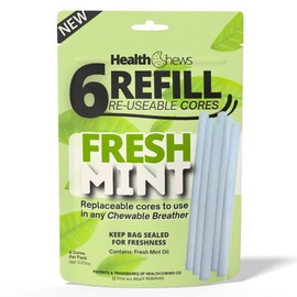 6 Pack Refill Essential Oil Aromatherapy Cores for Health Chews Chewable Breather:_Fresh Mint 6 Refill Cores