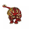 Patchwork Paradise Red Ankylosaurus Dinosaur Embroidered Iron-On Patch