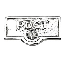 Renovators Supply Chrome POST Switch Tag Plate Sign 1.69 W X 0.81 H Antique Chrome Polished Brass Metal Switch Plaque Labels For Home Or Office Standard Switches Including Mounting Hardware