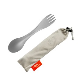 TiTo Titanium Spork 3-in-1 Spoon,Fork and Knife Lightweight Camping Utensil,Eco-Friendly Flatware for Outdoor Traveling,Hiking,Backpacking and Picnics with Cloth Case