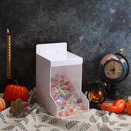 Kokone Candy Dispenser Countertop with Lids,Acrylic Container for Laundry Pods Dishwasher Pods Plastic Bags,Wall Mounted Candy Dispenser,Acrylic Dispenser for Desk Pantry Kitchen Laundry Room,White