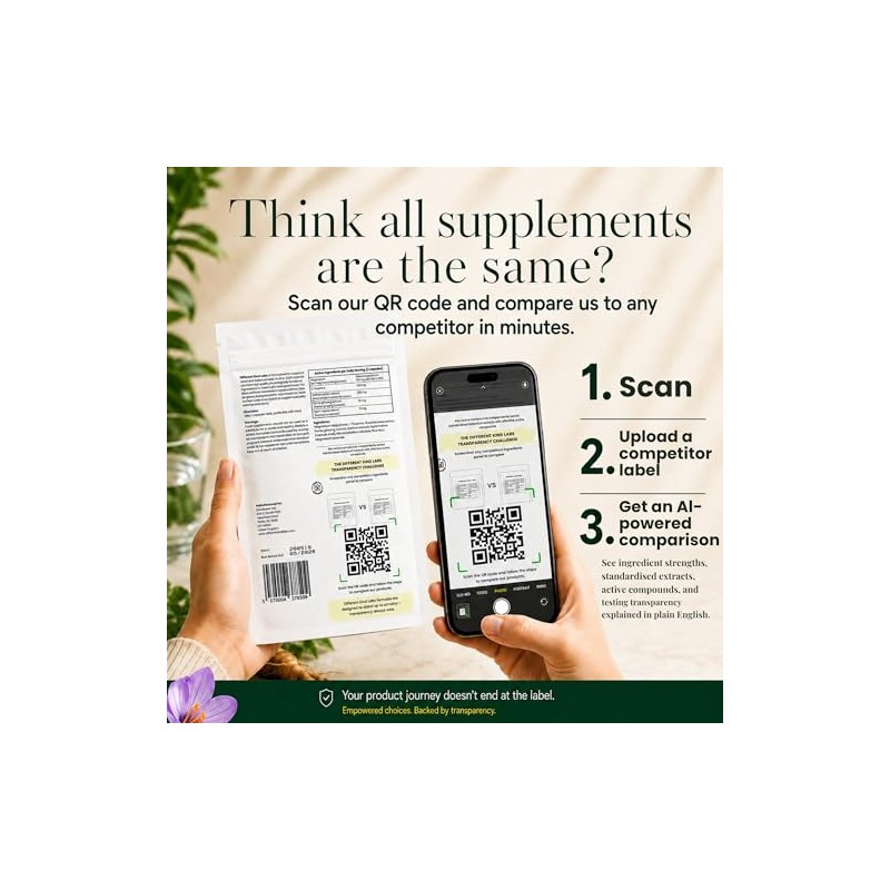 Magnesium Bisglycinate L-Theanine, 60 Vegan Capsules, Different Kind Labs
